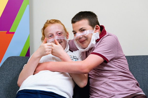 Alder Hey Hospital Children wearing the BrillianSee Transparent Medical Mask